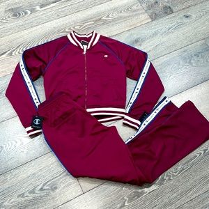 NWT CHAMPION tricot full zip track jacket and pant size small